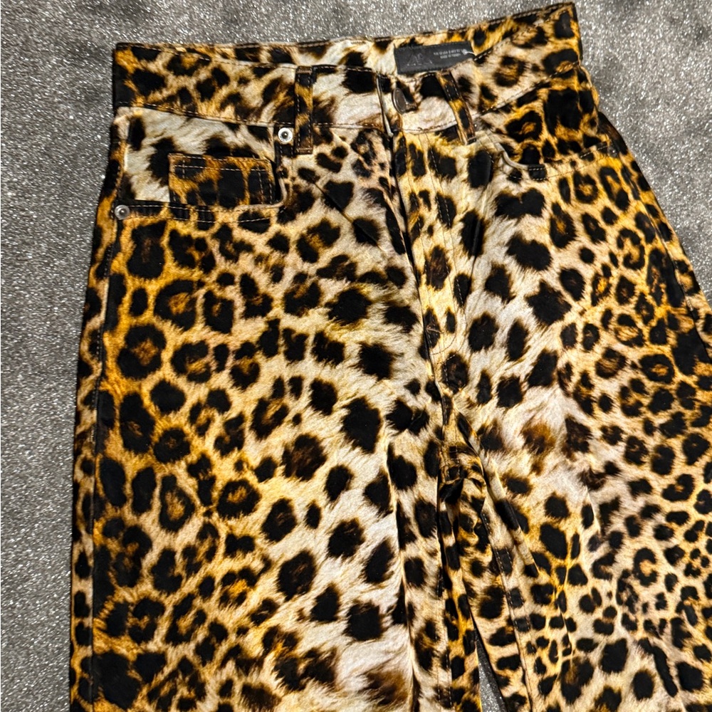 Zara Flocked Animal Print Pants - Picture 2 of 3